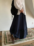 Pearlenny Banding Frill Balloon Long Skirt