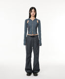 Diagonal Flare Pants