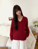 Asa V-neck Over Wool Knit