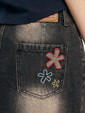 W Denim Mini Skirt