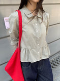 Kanahi Check Frill Long Sleeve Shirt