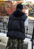 KNIT HOOD PADDING VEST