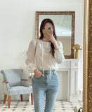 [Strap set] Glory Wrinkle Round Blouse