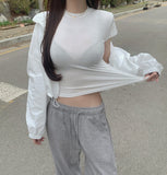 Span Slim Plain Short Sleeve T-shirt
