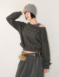 STARBOLT OFF-SHOULDER SWEAT