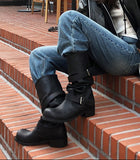Double Buckle Biker Wide Long Boots