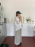 Kiken Shirring Round Short Sleeve Blouse