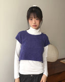 Bren cap sleeved cropped short-sleeved knit