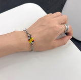 Flower steel bracelet