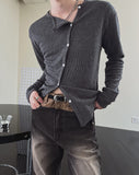 Root Diagonal Button Muscle Fit Cardigan