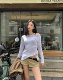 Modney pintuck tail shirring long sleeve