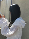 Let's Frill Hood Dot Windbreaker Jacket