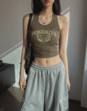 Bird Vintage Ribbed Halter Sleeveless