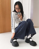 Later Track Lettering Two Way Semi-Crop Zip-Up