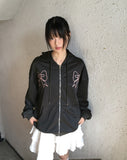Palmk Overfit Ribbon Patch Hooded Zip-Up