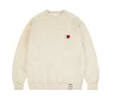 Flower Heart Half Smile Embroidery Sweatshirt