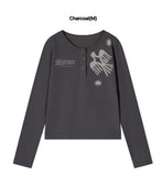PIECE BIRD Henley Neck Long Sleeve T-Shirt