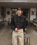 Mute Double Pocket Washed Denim Shirt