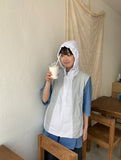 [unisex] Washi String Nylon Color Matching Hood Vest