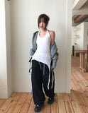 Rippy Strap Layered Halter Tank Top