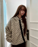 Bor Dot Hood Fleece Fluffy Overfit Jumper