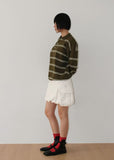 STRIPED COLLAR KNIT