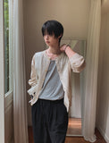 Ropi Punched Linen Knit Cardigan