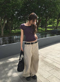 Hael Cotton Cargo Cut Wide Pants
