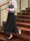 Nello Tweed Bustier Puff Blouse (Belt Set)