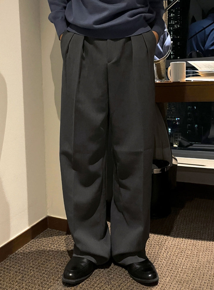 【COSYHARU】Roy pintuck wide slacks COSYHARU (コシハル) - ハロイピンタックワイドスラックス / Roy