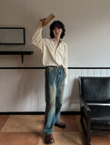 Loose Basic Wide Denim Pants