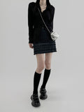 Mitten pleated mini skirt