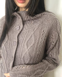 [MADE] Wayson High Neck Punching Cable Long Sleeve Knit Cardigan