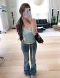 Tense Span Low Bootcut Denim Pants