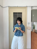Deduce Snap Button Balloon Bermuda Pants
