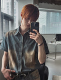Summer Cool Oil Washed Western Denim Shirt