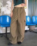 Jeje cargo string two-way wide pants