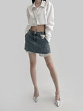 Roche Out Pocket Denim Skirt