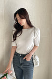 Maillo Lip Neck Half Sleeve Basic Knit