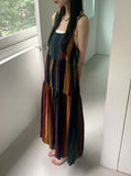 Horner Hippie Bohemian Striped Sleeveless Long One Piece