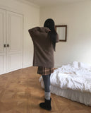 [Brushed] Blitz check pleated mini skirt