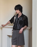 Pla Embroidery Punching Short Sleeve Shirt