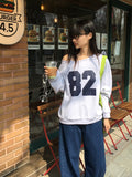 Rashi U-neck One Off-Shoulder Printing Sweatshirt