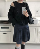 Kotori slit check midi skirt