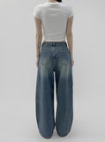 Monck washed wide denim