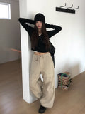 Fork Cut Snap D-Ring Cotton Wide Pants