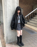 Milan Overfit Leather Blouson Leather Jacket