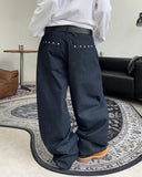 Foreign studded herringbone pants