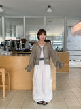 Mitu Summer Check Color Matching Cargo Wide Pants