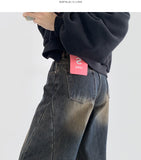 Winter Side Cut Fleece Brushed Wide Fit Denim Pants